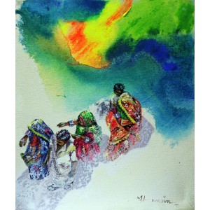 Hussain Chandio, 12 x 14 Inch, Acrylic on Canvas, Figurative Painting-AC-HC-191